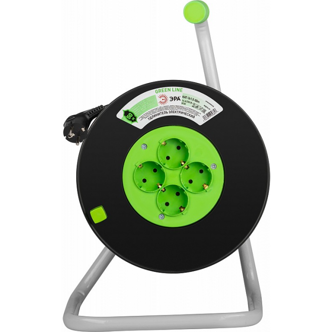 Удлинитель на пластиковой катушке ЭРА GREENLINE Б0065107 4х50м с заземлением KAT-3x1.5-50m ПВС 3х1.5 B0065107 Удлинитель на пластиковой катушке ЭРА GREENLINE Б0065107 4х50м с заземлением KAT-3x1.5-50m ПВС 3х1.5 B0065107