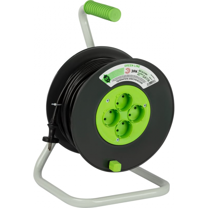 Удлинитель на пластиковой катушке ЭРА GREENLINE Б0065132 4х40м с заземлением KAT-3x1.5-40m ПВС 3х1.5 B0065132 Удлинитель на пластиковой катушке ЭРА GREENLINE Б0065132 4х40м с заземлением KAT-3x1.5-40m ПВС 3х1.5 B0065132