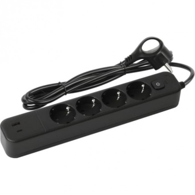 Удлинитель с сетевым фильтром ЭРА Б0059572 4х1.5м с заземлением 10А USF-4es-1.5m-2xUSBAC-B +2xUSBA+C 3.1A с выключателем с базовой защитой B0059572 Удлинитель с сетевым фильтром ЭРА Б0059572 4х1.5м с заземлением 10А USF-4es-1.5m-2xUSBAC-B +2xUSBA+C 3.1A с выключателем с базовой защитой B0059572