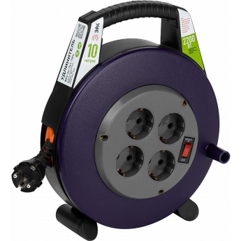 Удлинитель силовой ЭРА BPx-4e-3x1-10m в закрытом корпусе с заземлением с выключателем 4 розетки 10м ПВС 3x1мм2 10А