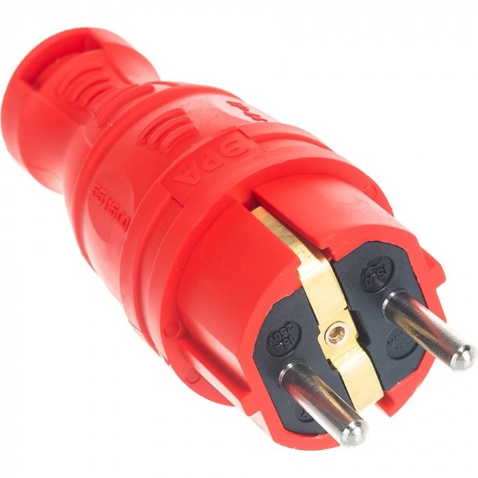 Вилка ЭРА V8-RED-IP44 каучуковая с заземлением прямая 16A IP44 красная B0044547 Вилка ЭРА V8-RED-IP44 каучуковая с заземлением прямая 16A IP44 красная B0044547