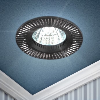 Встраиваемый светильник алюминиевый ЭРА KL32 AL/BK/1 MR16 12V 50W черный серебро Встраиваемый светильник алюминиевый ЭРА KL32 AL/BK/1 MR16 12V 50W черный серебро