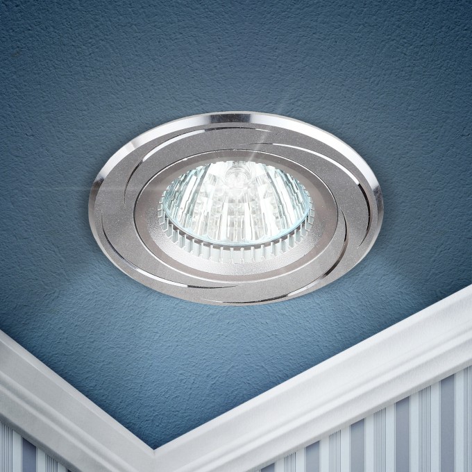 Встраиваемый светильник алюминиевый ЭРА KL34 AL/SL/1 MR16 12V 50W хром B0049565 Встраиваемый светильник алюминиевый ЭРА KL34 AL/SL/1 MR16 12V 50W хром B0049565