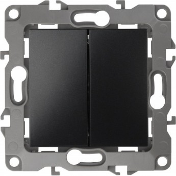 Выключатель двойной ЭРА 12-1104-05 10АХ-250В IP20 антрацит Выключатель двойной ЭРА 12-1104-05 10АХ-250В IP20 антрацит