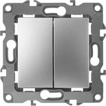 Выключатель ЭРА 12-1104-03 двойной 10АХ-250В IP20 алюминий Выключатель ЭРА 12-1104-03 двойной 10АХ-250В IP20 алюминий