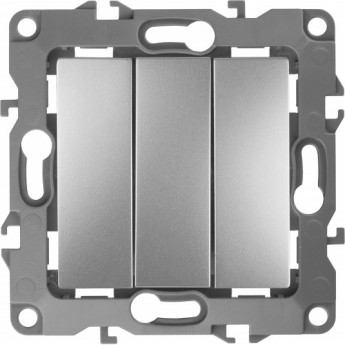 Выключатель ЭРА 12-1107-03 тройной 10АХ-250В IP20 алюминий Выключатель ЭРА 12-1107-03 тройной 10АХ-250В IP20 алюминий