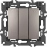 Выключатель ЭРА ELEGANCE Б0065799 14-1107-16 тройной 10АХ-250В титан B0065799 Выключатель ЭРА ELEGANCE Б0065799 14-1107-16 тройной 10АХ-250В титан B0065799