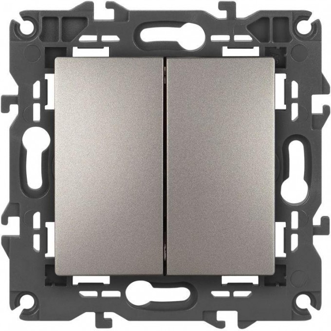 Выключатель ЭРА ELEGANCE Б0065803 14-1104-16 двойной 10АХ-250В титан B0065803 Выключатель ЭРА ELEGANCE Б0065803 14-1104-16 двойной 10АХ-250В титан B0065803