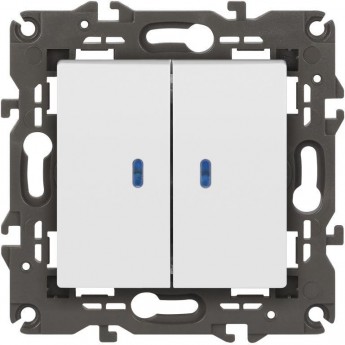 Выключатель ЭРА ELEGANCE Б0065807 14-1105-01М двойной с подсветкой 10АХ-250В матовый белый