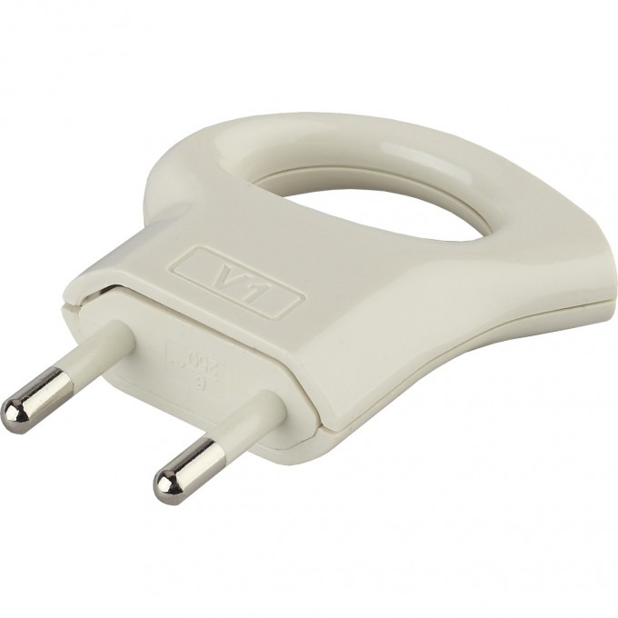 Вилка ЭРА V1 без заземления 6A с кольцом непрямой ввод белая B0019182 Вилка ЭРА V1 без заземления 6A с кольцом непрямой ввод белая B0019182